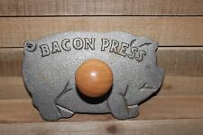 Cast Iron Pig Shaped Bacon Press w/Wood Handle picture