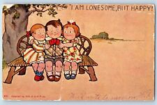 Lake Mills Iowa IA Postcard Children I Am Lonesome But Happy c1905 Antique picture