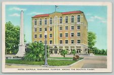 Marianna Florida~Fireproof Hotel Chipola~Obelisk Monument~c1930 PC picture