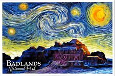 Badlands National Park South Dakota Starry Night Lantern Press postcard picture