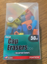 Vintage 2003 Pentech Focus Eraser Cap Toppers Assorted Colors/50 Pieces picture
