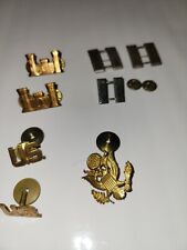 Lot of US WW2 Items One Officer's Hat Emblem Eagle Screw back Gold small Bonus + picture