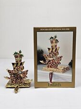 2 Vintage Dillard's Jeweled and Pewter Presents Stocking Holder. picture