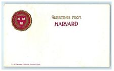 Greetings From Harvard University Massachusetts MA Embossed Unposted Postcard picture