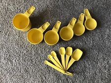 Vintage Yellow Tupperware 6 Measuring Cup Set & 6 Measuring Spoon Set picture
