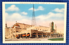 Vintage Yarab Temple Shrine Mosque & Fox Theatre Atlanta GA Linen Postcard picture