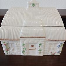 Belleek Ireland 2005 Special Edition Cottage Cookie Jar Bread Box 11th Mark picture