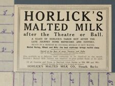 1914 HORLICKS MALTED MILK FOOD HEALTH RESTAURANT SLOUGH BUCKS HISTORIC AD A-1433 picture