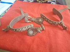 Orignal Pair CLASSIC EQUINE GIST DESIGN SCROLL WESTERN SPURS Need Cleaning picture
