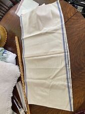 Vint commercial toweling heavy linen / blue stripe 16