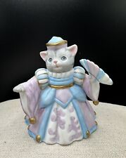 Vintage Rare 1994 Kitty Cucumber Purple Blue Ballgown Gold Accents Cat Figurine picture