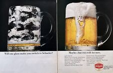 1967 SCHAEFER Beer Vintage Print Ad 2 Page Mug Glass Life 1967 14.5x 22” picture