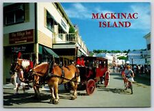 Postcard Main Street Mackinac Island Michigan MI Chrome Posted '99 picture