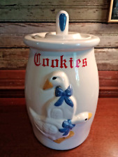 Vintage Goose Geese Duck Butter Churn Ceramic Cookie Jar ~ 12