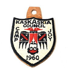 Kaskaskia Council Camp Joy 1960 Totum Bird Leather Patch Vintage BSA picture