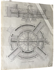 Pearce Turret Furnace Diagram antique 1892 illustration Engineer Metal Railroad picture