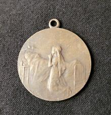 French Antique Religious Pendant Medal Prayer signed A Willette picture