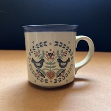 Otagiri Pennsylvania Dutch Style Cottage Core Mug Floral Dove Print Textured  picture