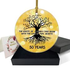 50th Wedding Anniversary Ornament Family Tree Decoration 50 Years as Mr and M... picture