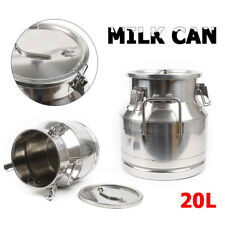 20L 5Gallon Stainless Steel Milk Can Wine Pail Bucket Tote Jug Rice Storage Seal picture