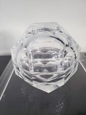Vintage Cotte Italy Octagonal Faceted Crystal Lidded Bowl Candy Dish D 5