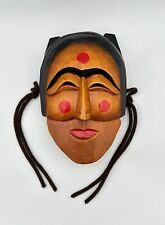 Hand Carved Traditional Korean Wooden Mask Hahoe Woman Korea Art Asian Wall Mask picture