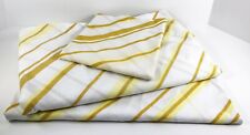 TWIN SHEET SET Vintage CANNON Monticello Yellow Gold White Stripes No Iron picture