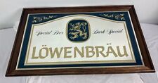 Vintage Lowenbrau Special Beer Dark Special Framed Bar Sign Mirror 20.5” x 32.5” picture