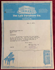Vintage 1923 Lair Furniture & Instruments Charleston Missouri MO Letterhead picture