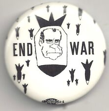 END WAR Nixon's Face On BOMB Anti Vietnam War Peace pinback pin button picture