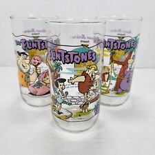 Vintage Set of 3 1991 Hardee's Flintstones First 30 Years Collectible Glasses picture