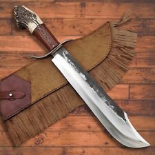 Bowie Knife Best Quality Hand Forged Knife 1060 Steel Stag Horn Hunting Knife picture