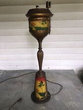 1930/40s REVERSE PAINT THEATER LOBBY STAND ASHTRAY LIGHT FIXTURE BEAUTIFUL RARE picture
