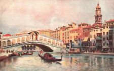 Venice Italy, Oldest Bridge Ponte Di Rialto Grand Canal IT Art Postcard c1910 picture