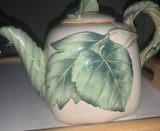 Vintage Fitz & Floyd Manhattan Gardens Teapot (5 cups) - Green Leaves picture