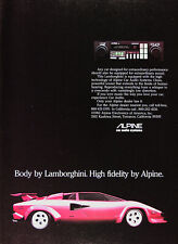 1982 ALPINE CAR STEREO Genuine Vintage Ad ~ OEM LAMBORGHINI CONTACH  picture