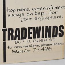 Vintage 1950s Tradewinds Restaurant Menu 867 North Rush Street Chicago Illinois picture