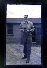 1940s Soldier With Camera Uniform US Army Vintage Photo Negative 2.6X4.5 J picture