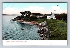 Orr's Island ME-Maine, Pearl House, Boat in Harbor, Antique Vintage Postcard picture