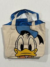 Authentic Disney Store DONALD DUCK 2 Sided Happy Angry Canvas Tote Shopping Bag picture