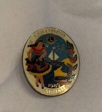 1989 Colombia Miami Lions Club Intl Vintage Pin 1-3/4