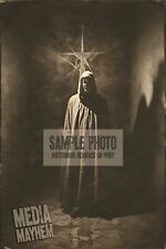 Cultist in Robes standing in front of Cult Symbols  Print 4x6 Odd Photo #218 picture