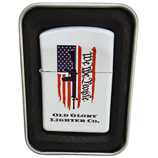 OLD GLORY LIGHTER CO.  WINDPROOF LIGHTER W/USA FLAG/GUN LOGO- SIMILAR TO ZIP picture