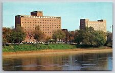 View of Harrisburg Hospital on Susquehanna River PC Posted Unposted chrome picture