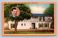 Home of Clark Gable Brentwood Highlands California CA Linen Postcard picture