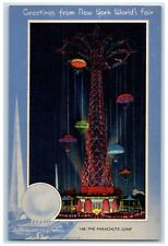 Greetings From New York World's Fair The Parachute Jump Chute Tower Postcard picture