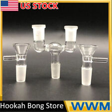 3Pcs/set Smoking Water Pipe 14mm Double Female Join Converter + Male slide Set picture