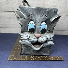 Vtg Tom And Jerry Planter Vase Hand Painted Made In USA 7 Inch Tall Cartoon picture