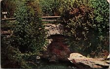 Stone Bridge Greylock Forestry Boulder Rocks Stream Postcard Note WOB PM c1925 picture