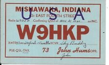 QSL  1940 Mishawaka   Indiana   radio card picture